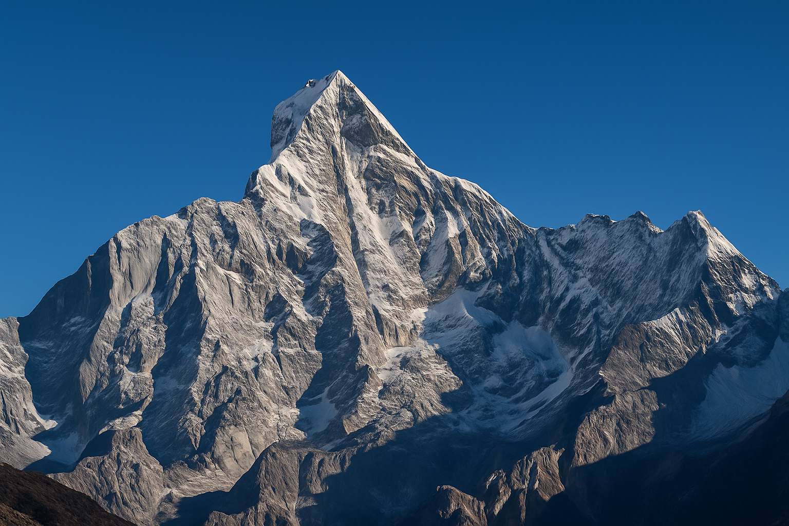 Snow-capped mountain peak
